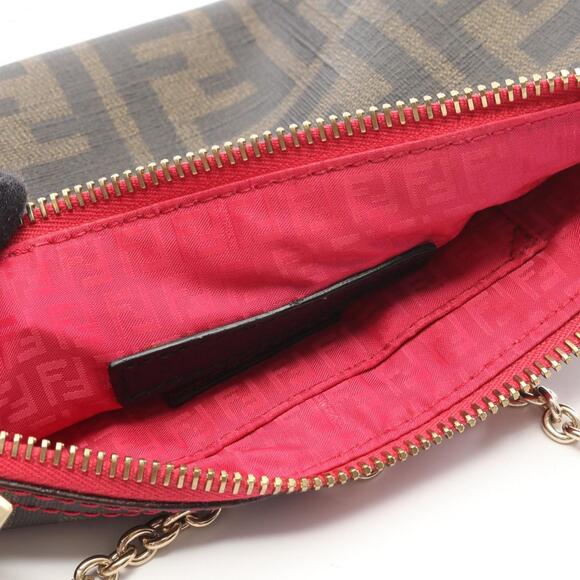 Fendi Zucca handbag, coated canvas, women's, brown and pink, 8BR592 - Picture 7 of 7